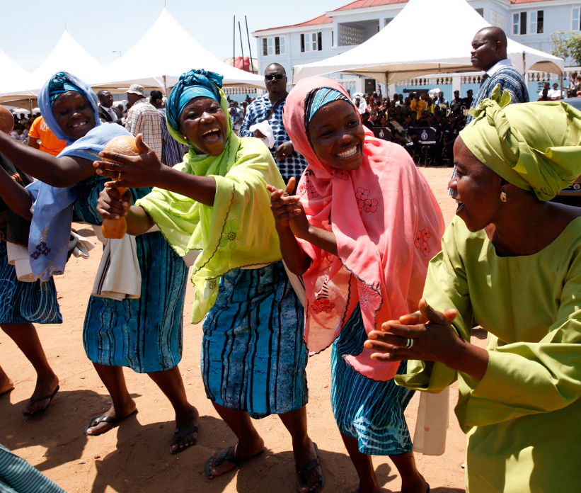 People dancing in the street